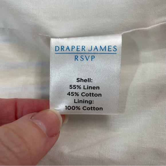 Draper James RSVP Linen Blend Blazer Jacket Size Large NWT Lemon Yellow Striped - Picture 6 of 6